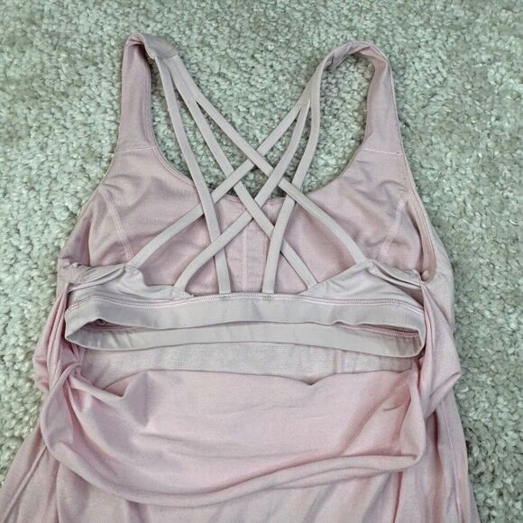 Lululemon Free To Be Serene Tank 2 In 1 Heathered Pearl Pink FLAWS - Picture 8 of 11